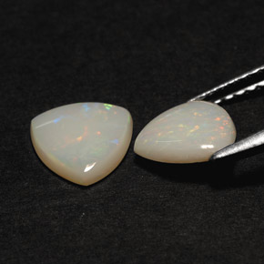 캐럿 천연 멀티컬러 오팔 보석, 투명한, 7.1×7 mm, 투명/반투명