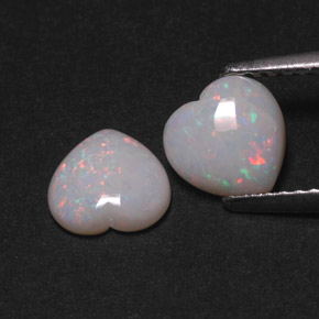 캐럿 천연 멀티컬러 오팔 보석, 하트 모양, 7.1×7 mm, 불투명체