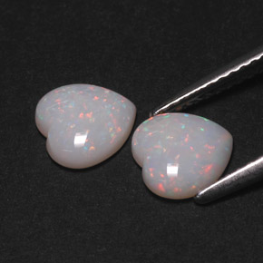 캐럿 천연 멀티컬러 오팔 보석, 하트 모양, 7.1×7 mm, 불투명체