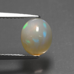 2.07캐럿 천연 멀티컬러 오팔, 투명한, 8.9×7.5 mm, 투명/반투명