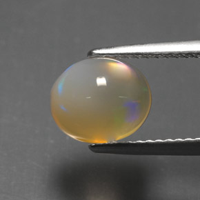 2.07캐럿 천연 멀티컬러 오팔, 투명한, 8.9×7.5 mm, 투명/반투명