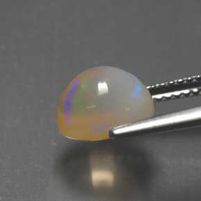 2.07캐럿 천연 멀티컬러 오팔, 투명한, 8.9×7.5 mm, 투명/반투명