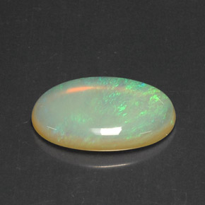 5.49캐럿 천연 멀티컬러 오팔, 투명한, 18.7×10.8 mm, 투명/반투명