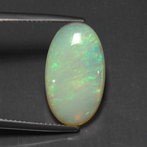 5.49캐럿 천연 멀티컬러 오팔, 투명한, 18.7×10.8 mm, 투명/반투명