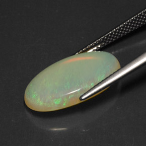 5.49캐럿 천연 멀티컬러 오팔, 투명한, 18.7×10.8 mm, 투명/반투명