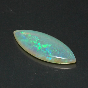 3.53캐럿 천연 멀티컬러 오팔, 투명한, 21.7×8.6 mm, 투명/반투명