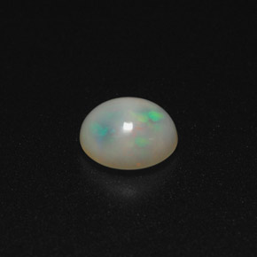0.94캐럿 천연 멀티컬러 오팔, 투명한, 7.5×6.3 mm, 투명/반투명