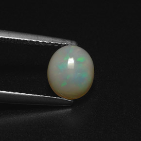 0.94캐럿 천연 멀티컬러 오팔, 투명한, 7.5×6.3 mm, 투명/반투명