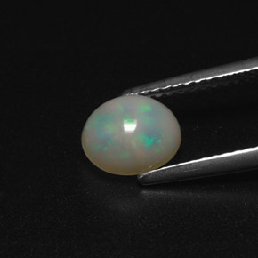 0.94캐럿 천연 멀티컬러 오팔, 투명한, 7.5×6.3 mm, 투명/반투명