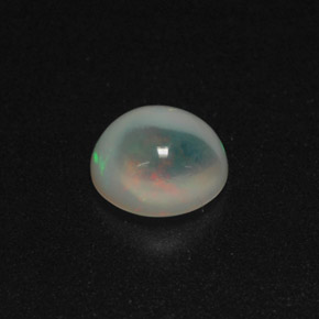 0.72캐럿 천연 멀티컬러 오팔, 투명한, 6.5×6.1 mm, 투명/반투명