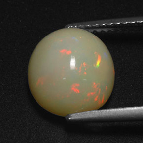 2.99캐럿 천연 멀티컬러 오팔, 타원형 컷, 11×9.6 mm, 투명한