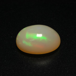 1.30캐럿 천연 멀티컬러 오팔, 타원형 컷, 8.9×7.1 mm, 투명한