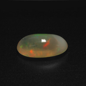 2.78캐럿 천연 멀티컬러 오팔, 타원형 컷, 13.6×7.7 mm, 투명한