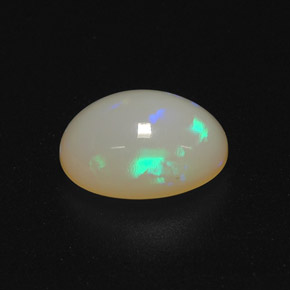 1.22캐럿 천연 멀티컬러 오팔, 타원형 컷, 8.6×6.5 mm, 투명한