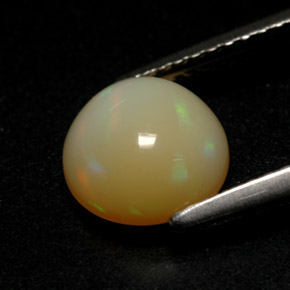 1.48캐럿 천연 멀티컬러 오팔, 라운드 컷, 7.88 mm, 투명한