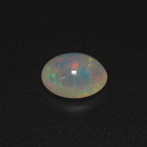 1.35캐럿 천연 멀티컬러 오팔, 타원형 컷, 9.1×7.2 mm, 투명한