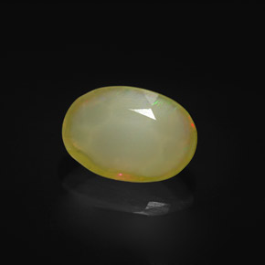 1.52캐럿 천연 멀티컬러 오팔, 타원형 컷, 10.2×7.2 mm, 투명한