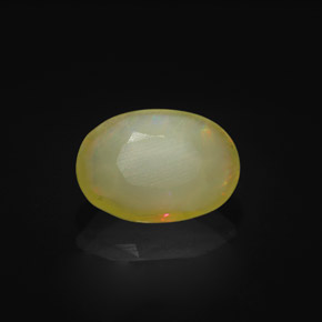 1.52캐럿 천연 멀티컬러 오팔, 타원형 컷, 10.2×7.2 mm, 투명한