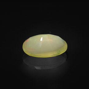 1.52캐럿 천연 멀티컬러 오팔, 타원형 컷, 10.2×7.2 mm, 투명한