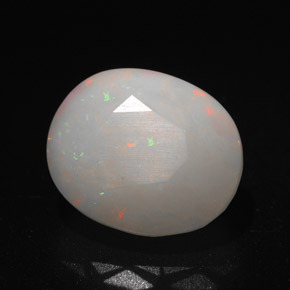 3.14캐럿 천연 멀티컬러 오팔, 타원형 컷, 11.3×9.4 mm, 투명한