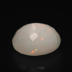 3.14캐럿 천연 멀티컬러 오팔, 타원형 컷, 11.3×9.4 mm, 투명한