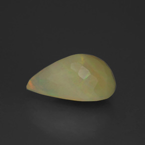 4.14캐럿 천연 멀티컬러 오팔, 배 모양, 14.8×9.8 mm, 투명한