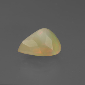 2.88캐럿 천연 멀티컬러 오팔, 배 모양, 12.5×9.5 mm, 투명한
