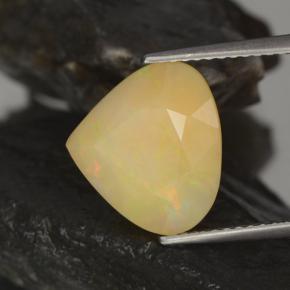 3.17캐럿 천연 멀티컬러 오팔, 배 모양, 12.4×11.2 mm, 투명한