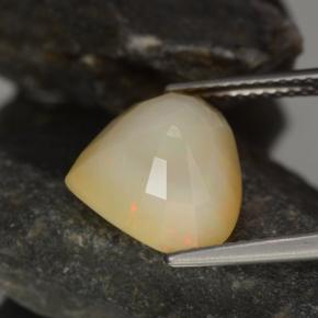 3.17캐럿 천연 멀티컬러 오팔, 배 모양, 12.4×11.2 mm, 투명한