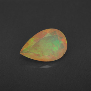 1.70캐럿 천연 멀티컬러 오팔, 투명한, 12.1×8.1 mm, 투명/반투명