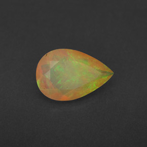 1.70캐럿 천연 멀티컬러 오팔, 투명한, 12.1×8.1 mm, 투명/반투명