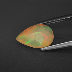 1.70캐럿 천연 멀티컬러 오팔, 투명한, 12.1×8.1 mm, 투명/반투명