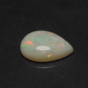 4.17캐럿 천연 멀티컬러 오팔, 투명한, 15.3×10.3 mm, 투명/반투명