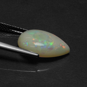 4.17캐럿 천연 멀티컬러 오팔, 투명한, 15.3×10.3 mm, 투명/반투명