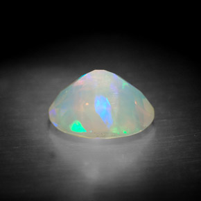 0.91캐럿 천연 멀티컬러 오팔, 투명한, 8.2×6.1 mm, 투명/반투명