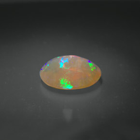1.06캐럿 천연 멀티컬러 오팔, 투명한, 9×7 mm, 투명/반투명
