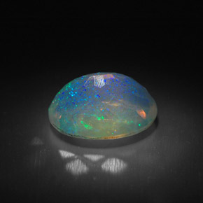 1.35캐럿 천연 멀티컬러 오팔, 투명한, 9.4×7.3 mm, 투명/반투명