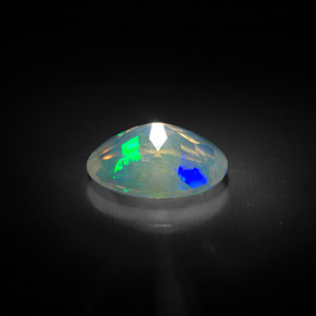 1.20캐럿 천연 멀티컬러 오팔, 투명한, 9.8×7.7 mm, 투명/반투명