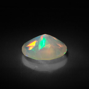 1.35캐럿 천연 멀티컬러 오팔, 투명한, 10.1×8 mm, 투명/반투명