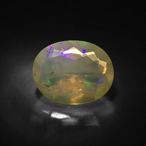 1.43캐럿 천연 멀티컬러 오팔, 투명한, 9.8×7.8 mm, 투명/반투명
