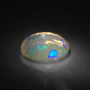 1.43캐럿 천연 멀티컬러 오팔, 투명한, 9.8×7.8 mm, 투명/반투명