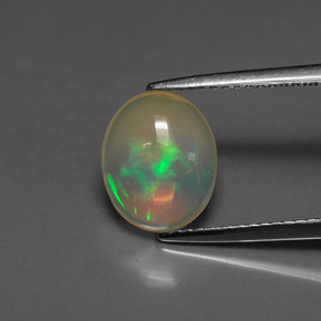 1.68캐럿 천연 멀티컬러 오팔, 투명한, 10.3×8.5 mm, 투명/반투명