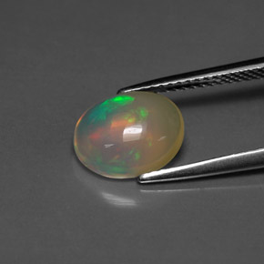 1.68캐럿 천연 멀티컬러 오팔, 투명한, 10.3×8.5 mm, 투명/반투명