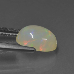 1.77캐럿 천연 멀티컬러 오팔, 타원형 컷, 10.1×7.5 mm, 투명한