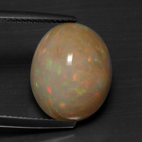 7.28캐럿 천연 멀티컬러 오팔, 타원형 컷, 15.2×12.2 mm, 불투명체