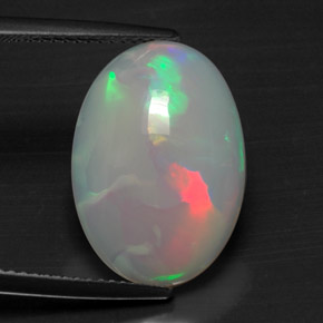 5.49캐럿 천연 멀티컬러 오팔, 타원형 컷, 17.7×12.5 mm, 불투명체