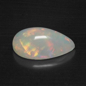 3.87캐럿 천연 멀티컬러 오팔, 배 모양, 15.9×10 mm, 투명한