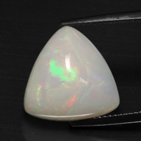 7.29캐럿 천연 멀티컬러 오팔, 트릴리언, 14.5×14.4 mm, 불투명체