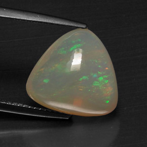 6.17캐럿 천연 멀티컬러 오팔, 투명한, 13.5×13.5 mm, 투명/반투명