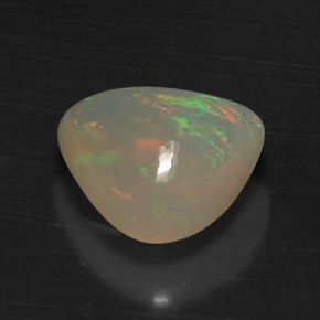 6.17캐럿 천연 멀티컬러 오팔, 투명한, 13.5×13.5 mm, 투명/반투명